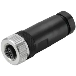 Jack, M12, 4 pole, screw connection, straight, 9457240000
