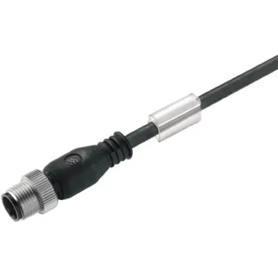 Sensor actuator cable, M12-cable plug, straight to open end, 5 pole, 20 m, PUR, black, 4 A, 9457612000 - 1