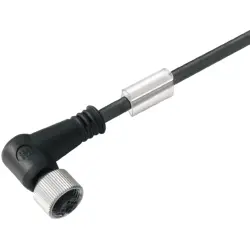 Sensor actuator cable, M12-cable socket, angled to open end, 5 pole, 5 m, PUR, black, 4 A, 9457690500