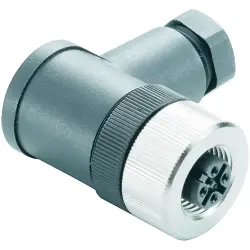 Jack, M12, 4 pole, screw connection, angled, 9457700000