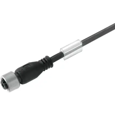 Sensor actuator cable, M12-cable socket, straight to open end, 5 pole, 1.5 m, PUR, black, 4 A, 9457910150 - 1