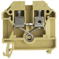 Through terminal block, screw connection, 0.5-4.0 mm², 2 pole, 32 A, 6 kV, beige/yellow, 9501160000