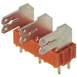 PCB terminal, 9 pole, pitch 10 mm, AWG 24-14, 15 A, faston plug, orange, 9511770000