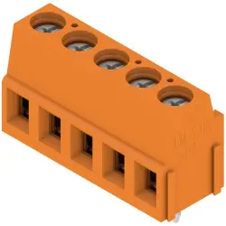 PCB terminal, 5 pole, pitch 5.08 mm, AWG 24-14, 15 A, screw connection, orange, 9994140000