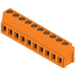 PCB terminal, 10 pole, pitch 5.08 mm, AWG 24-14, 15 A, screw connection, orange, 9994190000