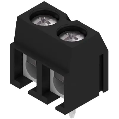 PCB terminal, 2 pole, pitch 5.08 mm, AWG 26-14, 24 A, screw connection, black, 1760510000 - 1