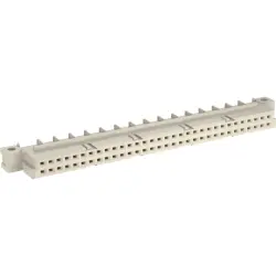 Female connector, type Q, 64 pole, a-b, pitch 2.54 mm, solder pin, angled, gold-plated, 294721