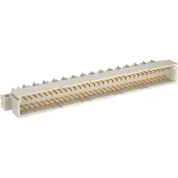 Male connector, type C, 64 pole, a-c, pitch 2.54 mm, solder pin, straight, gold-plated, 374544