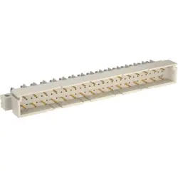 Male connector, type C, 32 pole, a-c, pitch 5.08 mm, solder pin, angled, gold-plated, 374545