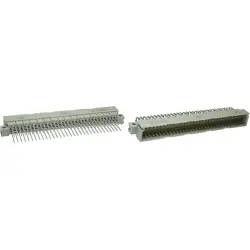 Male connector, type C, 64 pole, a-c, pitch 2.54 mm, solder pin, angled, gold-plated, 384046