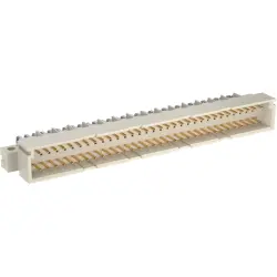 Male connector, type C, 64 pole, a-c, pitch 2.54 mm, solder pin, angled, gold-plated, 364914