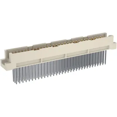 Male connector, type R, 96 pole, a-b-c, pitch 2.54 mm, solder pin, straight, gold-plated, 374001 - 1