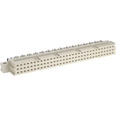Female connector, type R, 96 pole, a-b-c, pitch 2.54 mm, solder pin, angled, gold-plated, 284258 - 1