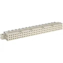Female connector, type R, 96 pole, a-b-c, pitch 2.54 mm, solder pin, angled, gold-plated, 284258