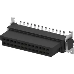 Socket header, 26 pole, pitch 1.27 mm, straight, black, 124044-E