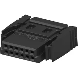 Female connector, type B, 12 pole, a-b, pitch 1.27 mm, IDC connection, straight, nickel-plated, 214345-E
