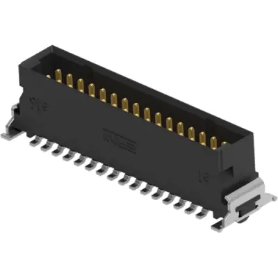 Pin header, 32 pole, pitch 1.27 mm, straight, black, 254589-E - 1