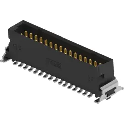 Pin header, 32 pole, pitch 1.27 mm, straight, black, 254589-E