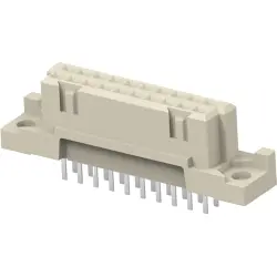 Female connector, type 3B, 20 pole, a-b, pitch 2.54 mm, solder pin, straight, gold-plated, 254370-E