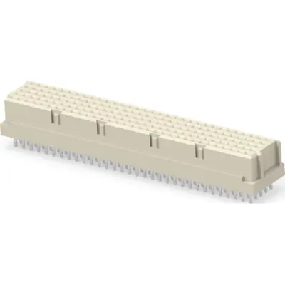 Female connector, type E, 160 pole, a-b-c-d-e, pitch 2.54 mm, press-in connection, straight, gold-plated, 254124-E - 1