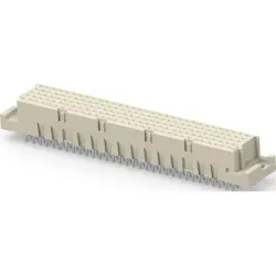 Female connector, type E, 160 pole, a-b-c-d-e, pitch 2.54 mm, press-in connection, straight, gold-plated, 254123-E