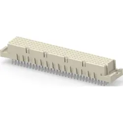 Female connector, type E, 160 pole, a-b-c-d-e, pitch 2.54 mm, press-in connection, straight, gold-plated, 254839-E