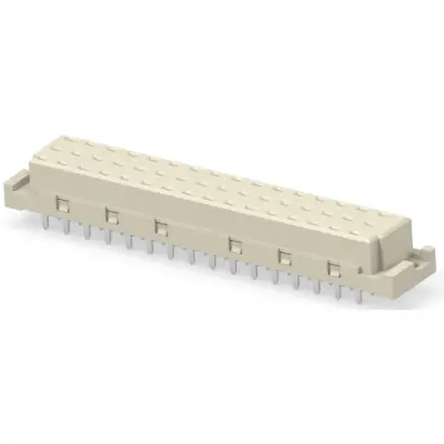Female connector, type E, 48 pole, a-b, pitch 5.08 mm, solder pin, straight, gold-plated, 354660-E - 1