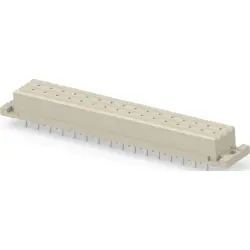 Female connector, type F, 48 pole, z-b-d, pitch 3.81 mm, solder pin, straight, 354741-E