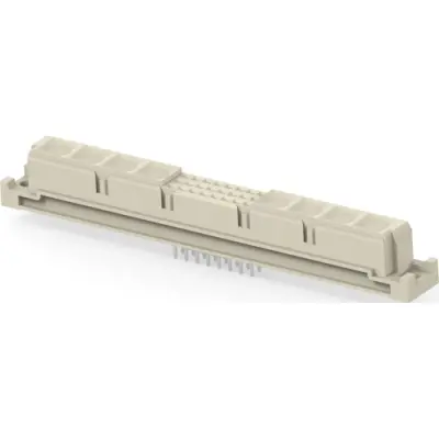 Female connector, type M, 24 pole, a-b-c, pitch 2.54 mm, solder pin, straight, gold-plated, 354163-E - 1