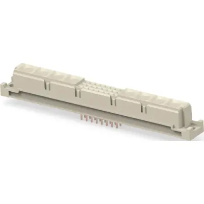Female connector, type M, 24 pole, a-b-c, pitch 2.54 mm, solder pin, straight, gold-plated, 294711-E - 1