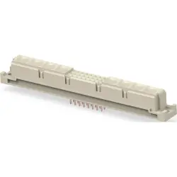 Female connector, type M, 24 pole, a-b-c, pitch 2.54 mm, solder pin, straight, gold-plated, 294711-E