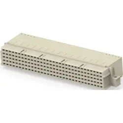 Female connector, type E, 160 pole, a-b-c-d-e, pitch 2.54 mm, solder pin, angled, gold-plated, 374385-E