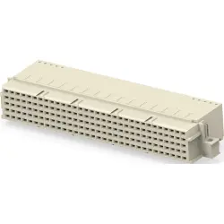 Female connector, type E, 160 pole, a-b-c-d-e, pitch 2.54 mm, solder pin, angled, gold-plated, 374380-E