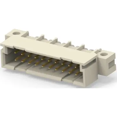 Male connector, type 3B, 20 pole, a-b, pitch 2.54 mm, solder pin, angled, gold-plated, 384275-E - 1