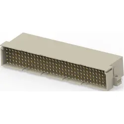 Male connector, type E, 160 pole, a-b-c-d-e, pitch 2.54 mm, solder pin, angled, gold-plated, 384298-E