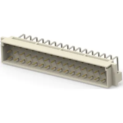 Male connector, type E, 48 pole, a-b-c, pitch 5.08 mm, solder pin, straight, gold-plated, 354872-E - 1