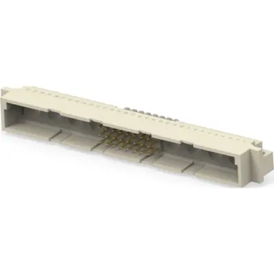 Male connector, type M, 24 pole, a-b-c, pitch 2.54 mm, solder pin, angled, gold-plated, 374144-E - 1