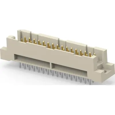 Male connector, type 2R, 48 pole, a-b-c, pitch 2.54 mm, solder pin, straight, gold-plated, 364921-E - 1