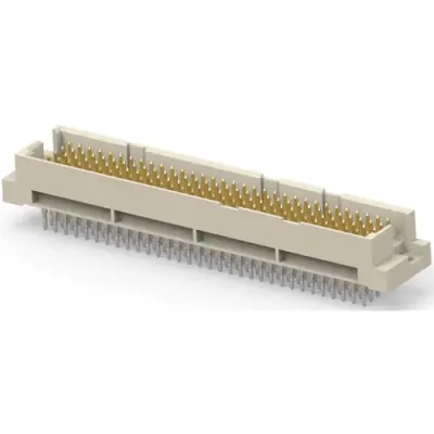 Male connector, type E, 160 pole, a-b-c-d-e, pitch 2.54 mm, press-in connection, straight, gold-plated, 384674-E - 1