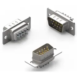 D-Sub plug, 15 pole, standard, straight, solder cup, 61801524823