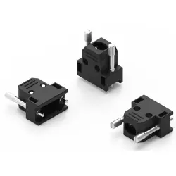 D-Sub connector housing, size: 2 (DA), straight 180°, thermoplastic, black, 61801525322