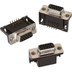 D-Sub socket, 44 pole, high density, angled, solder connection, 618044325223