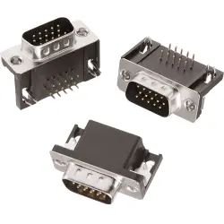 D-Sub plug, 44 pole, high density, angled, solder connection, 618044325323