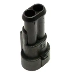 Plug, unequipped, 2 pole, straight, 1 row, black, 282104-1