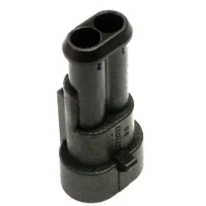 Plug, unequipped, 2 pole, straight, 1 row, black, 282104-1 - 1