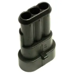 Plug, unequipped, 3 pole, straight, 1 row, black, 282105-1
