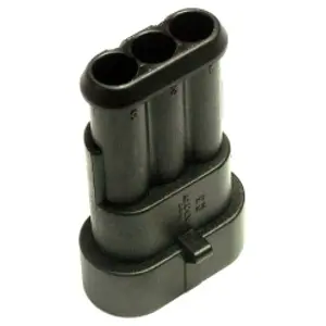 Plug, unequipped, 3 pole, straight, 1 row, black, 282105-1 - 1
