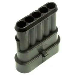 Plug, unequipped, 5 pole, straight, 1 row, black, 282107-1
