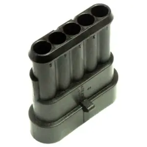 Plug, unequipped, 5 pole, straight, 1 row, black, 282107-1 - 1