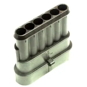 Plug, unequipped, 6 pole, straight, 1 row, black, 282108-1 - 1